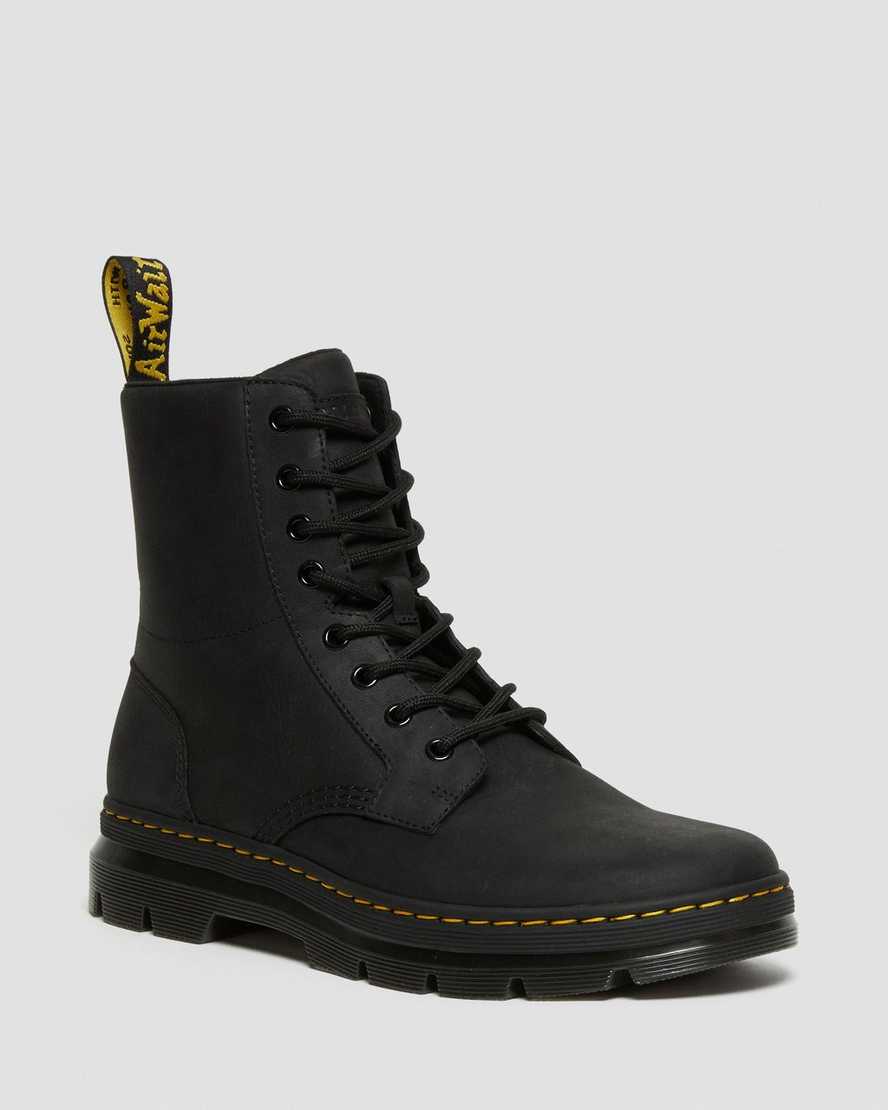 Dr. Martens Combs Nahka Miesten Vapaa-ajan Nilkkurit - Mustat Nilkkurit [945-AMOLCX]